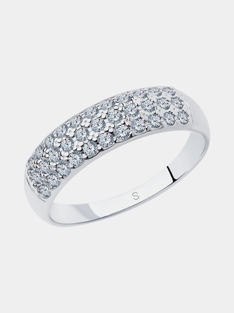 Кольцо из серебра 925 с фианитом SOKOLOV, 94010062 — 10% скидка
