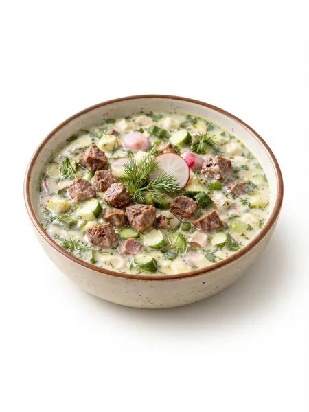 Окрошка (с хлебом и приборами)
