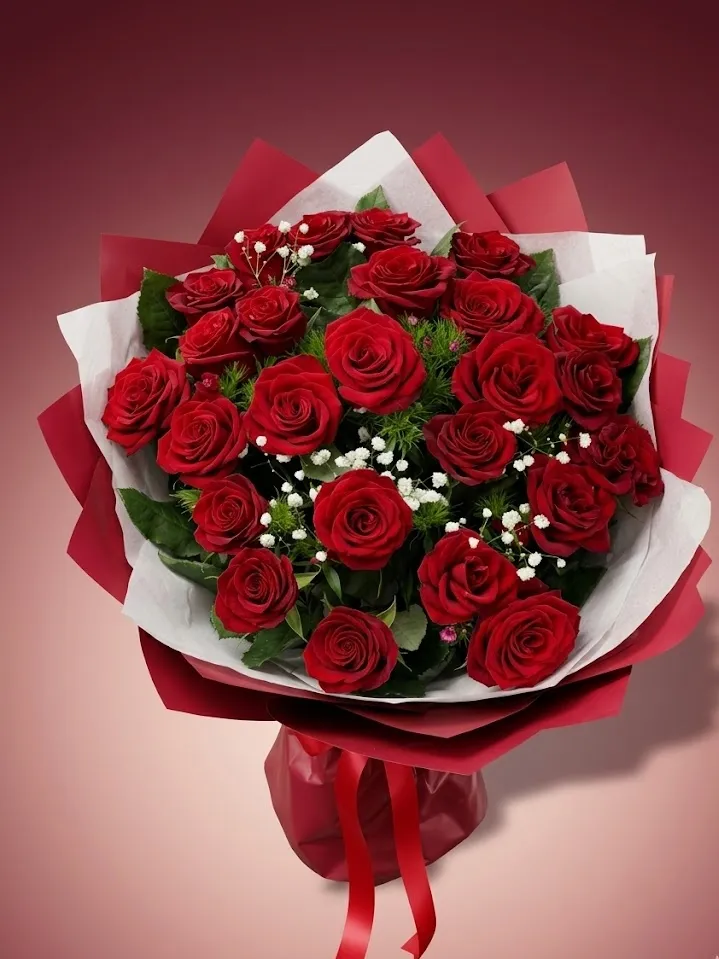 💐 25 Qizil Atirgul — Classic Red Bouquet | Romantic Edition