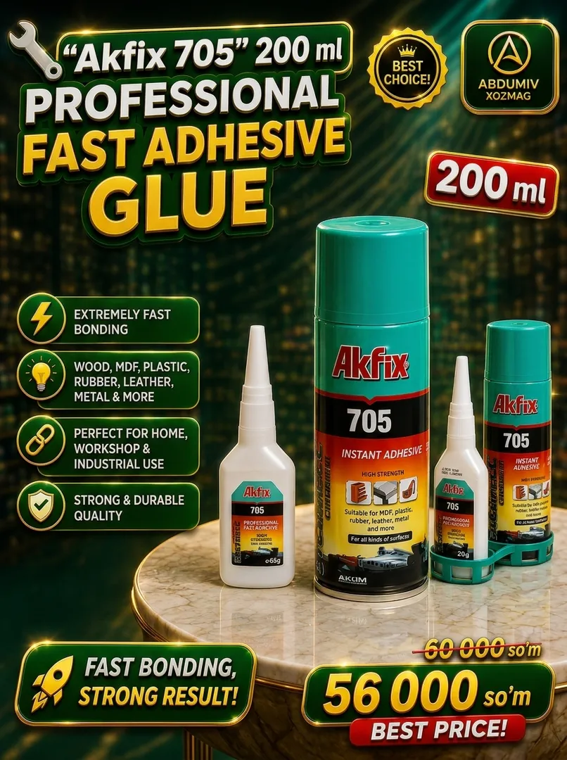 Akfix 705. 200 ml universal tez yopishtiruvchi kley