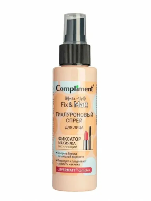  Compliment Make-Up Fix & Matt — Gialuron kislotali matlashtiruvchi makiyaj fiksatori spreyi