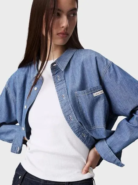 Ko'ylak CROPPED DAD DENIM SHIRT