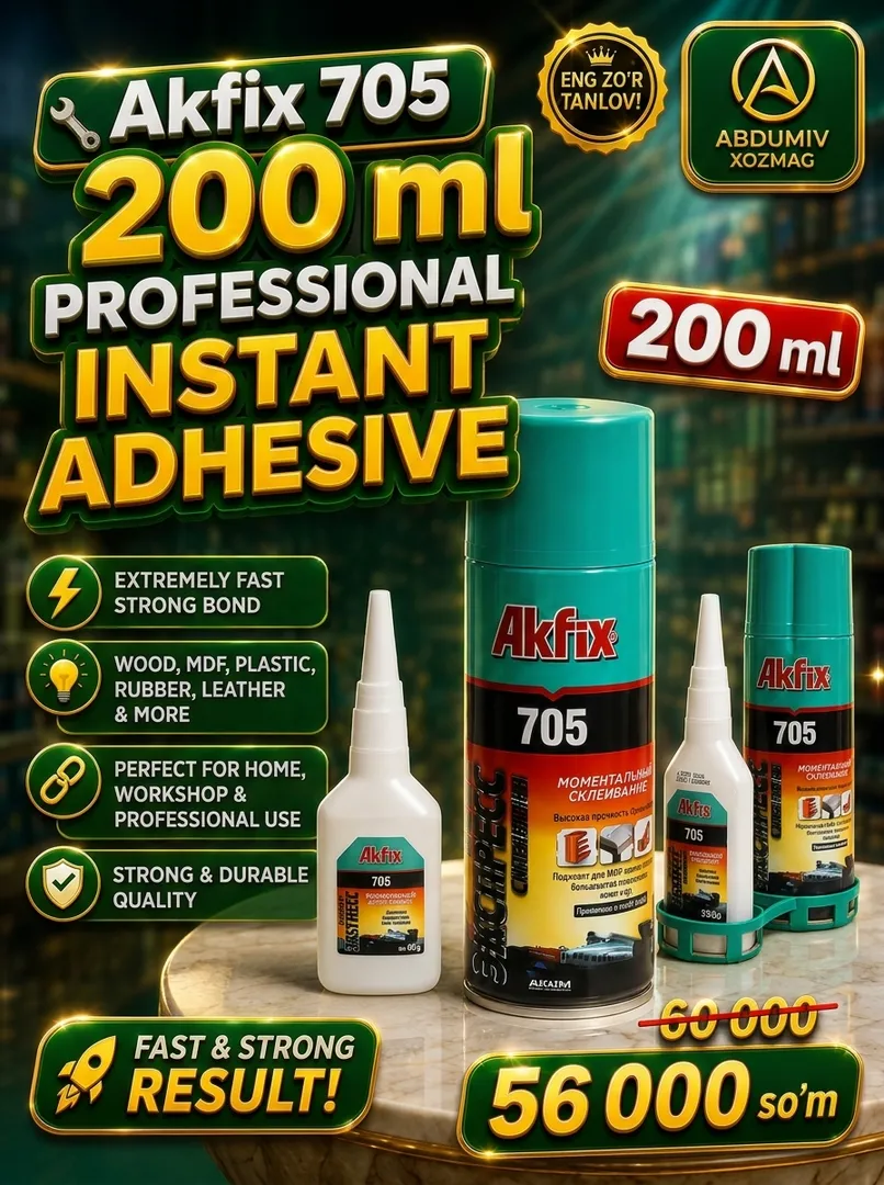 Akfix 705. 200 ml universal tez yopishtiruvchi kley