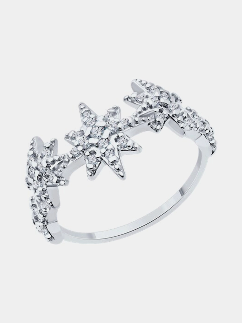 Кольцо из серебра 925 с фианитами SOKOLOV, 94014085 — 10% скидка