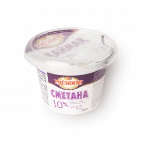 Smetana President 10% 200g