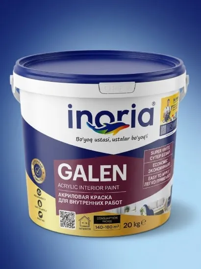 Inoria Galen — Акриловая краска для внутренних работ Супер Белая (20 кг)
