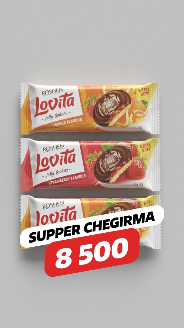 Roshen Lovita Jelly Cookies pechenyesi, 135 g — super narxda!