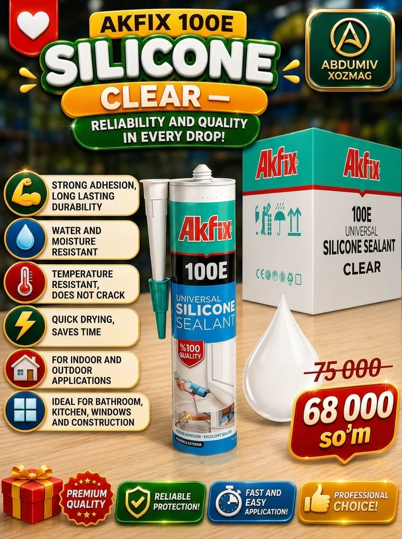 Белый силиконовый герметик Akfix 100E