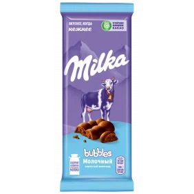 Шокол.плтика Milka Bubbles молочный 80г