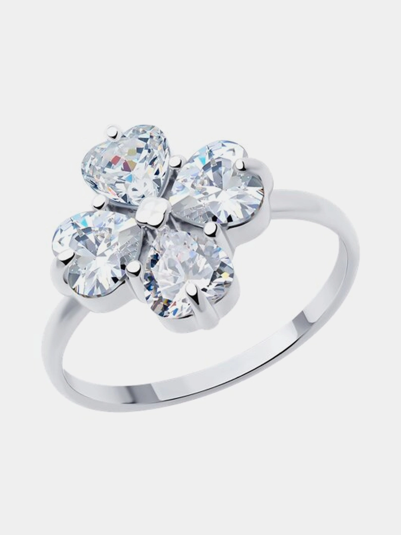 Кольцо из серебра с фианитами SOKOLOV, 94014088 — 10% скидка