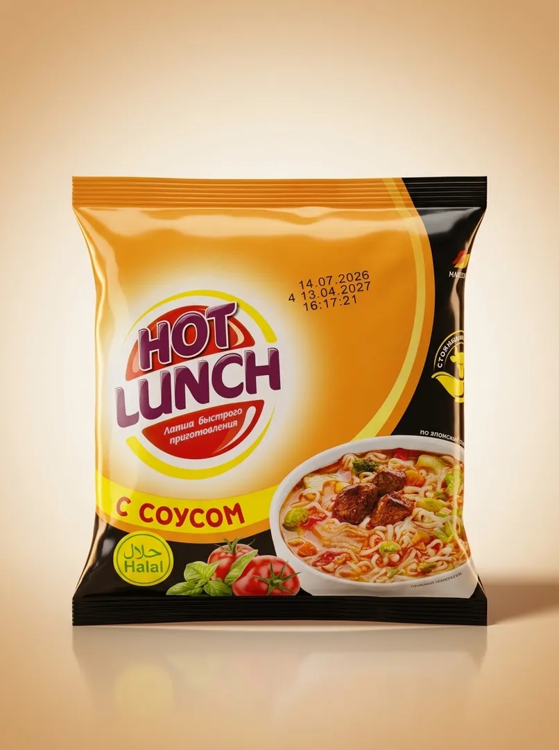 Лапша быстрого приготовления Hot Lunch с говядиной