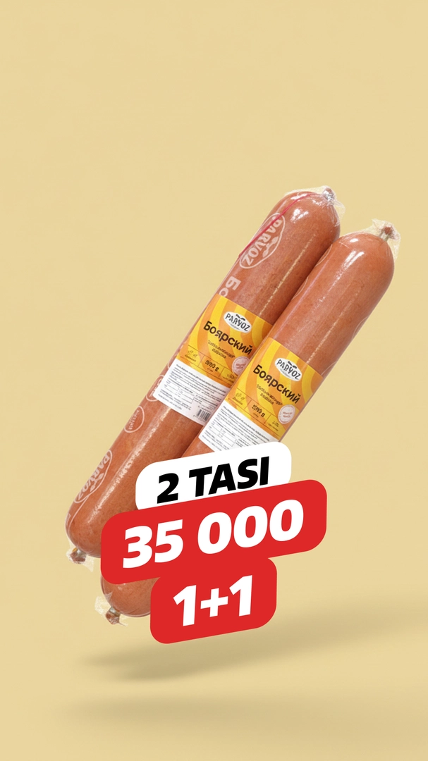 PARVOZ Borskaya yarim dudlangan kolbasasi — 1+1!
