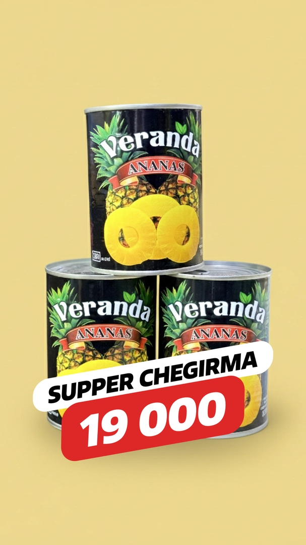 Veranda konservalangan ananasi — super narxda!