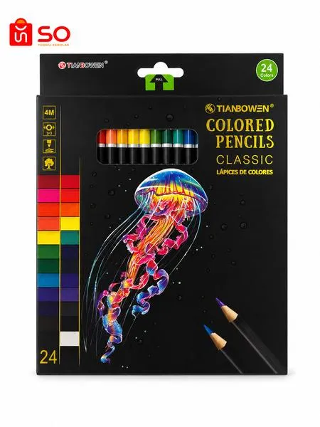 Tianbowen Classic rangli qalamlari, 24 xil rangda