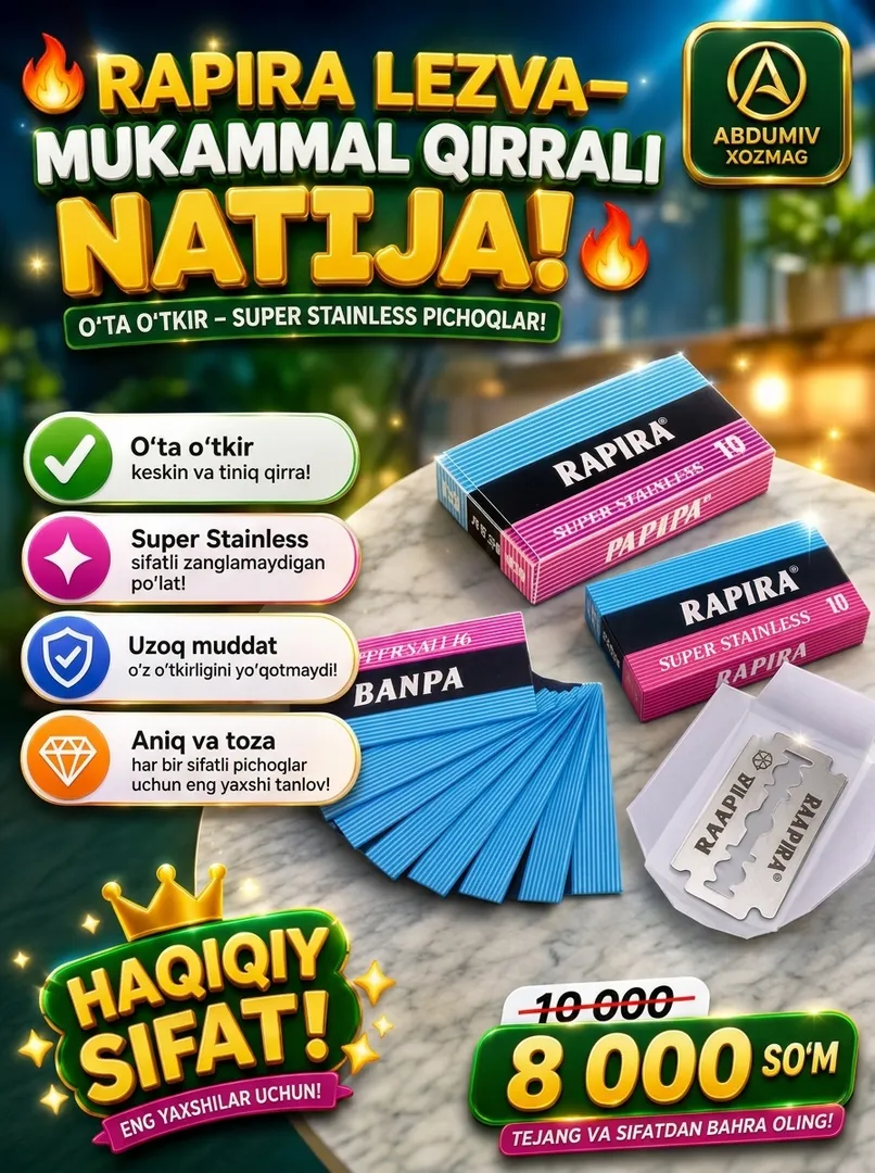 Rapira lezva - O'ta o'tkir va sifatli