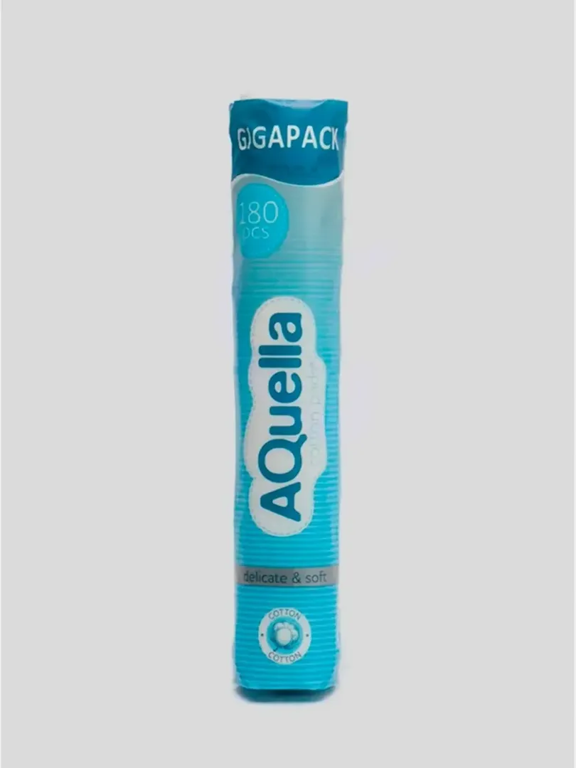 🩵 AQuela — Paxta disklar "Delicate & Soft" GIGAPACK 180 dona