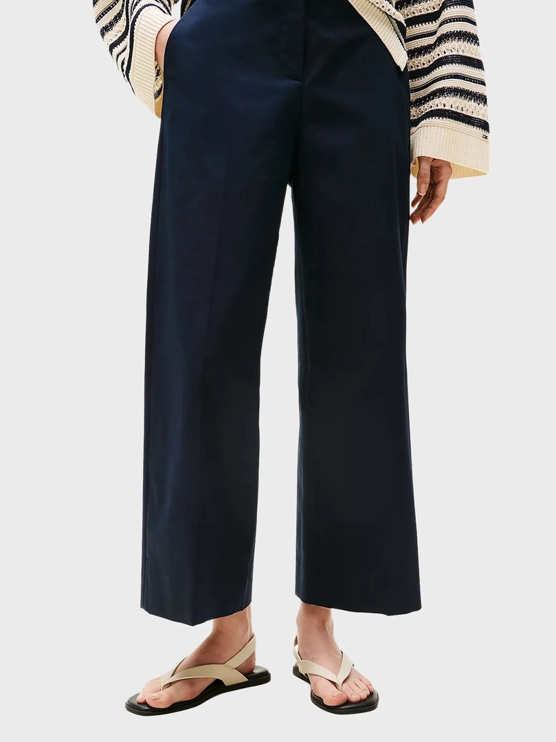 Штаны COTTON WIDE LEG ANKLE CHINO PANT — 40% скидка