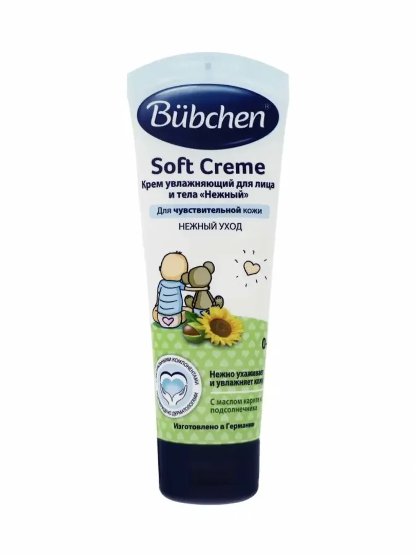 Bübchen Soft Creme — Увлажняющий крем для лица и тела "Нежный" (0+)