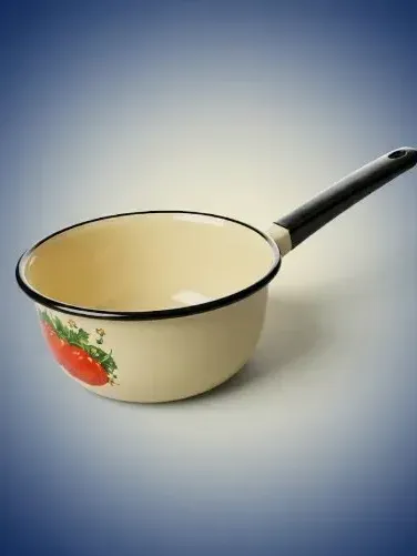 Эмалированный ковш с рисунком помидора (Enamel Saucepan)