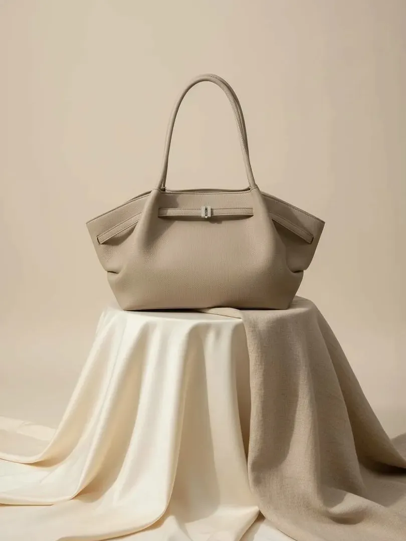 👜 Premium Tote — Минималистичная кожаная сумка (greige / серо-бежевый)