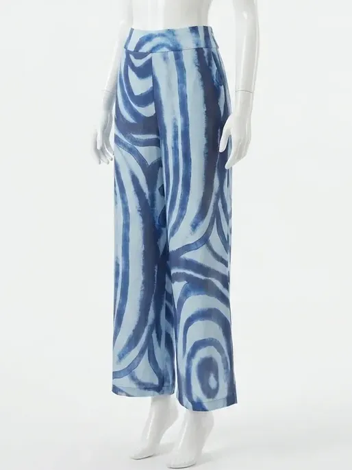 Moviy rangli zebra naqshli shim