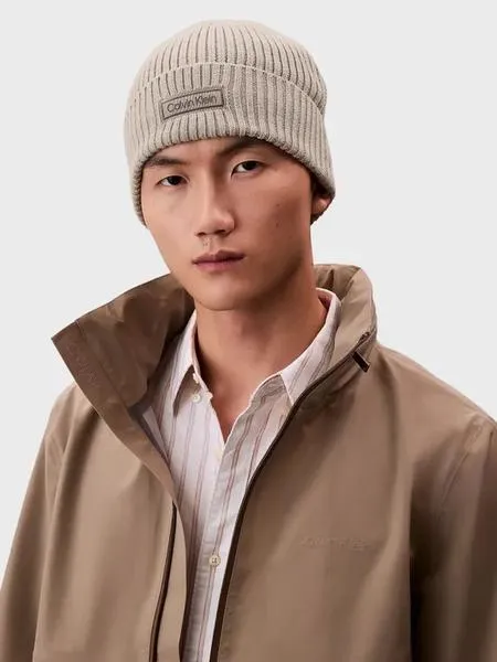 Шапка PATCH CHUNKY RIB COTTON BEANIE