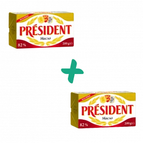 Сливочное масло President 82%, 200 г