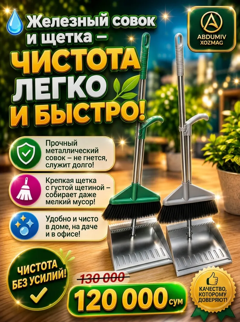 Железный совок и щетка