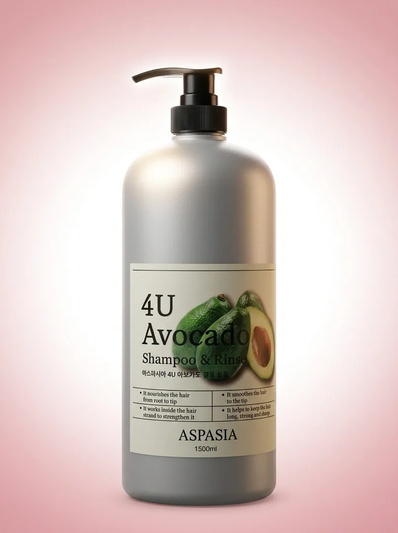 Шампунь для волос ASPASIA 4U Avocado Shampoo & Rinse, 1500 мл