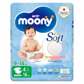 Подгузники Moony L 9-14кг, 18 шт