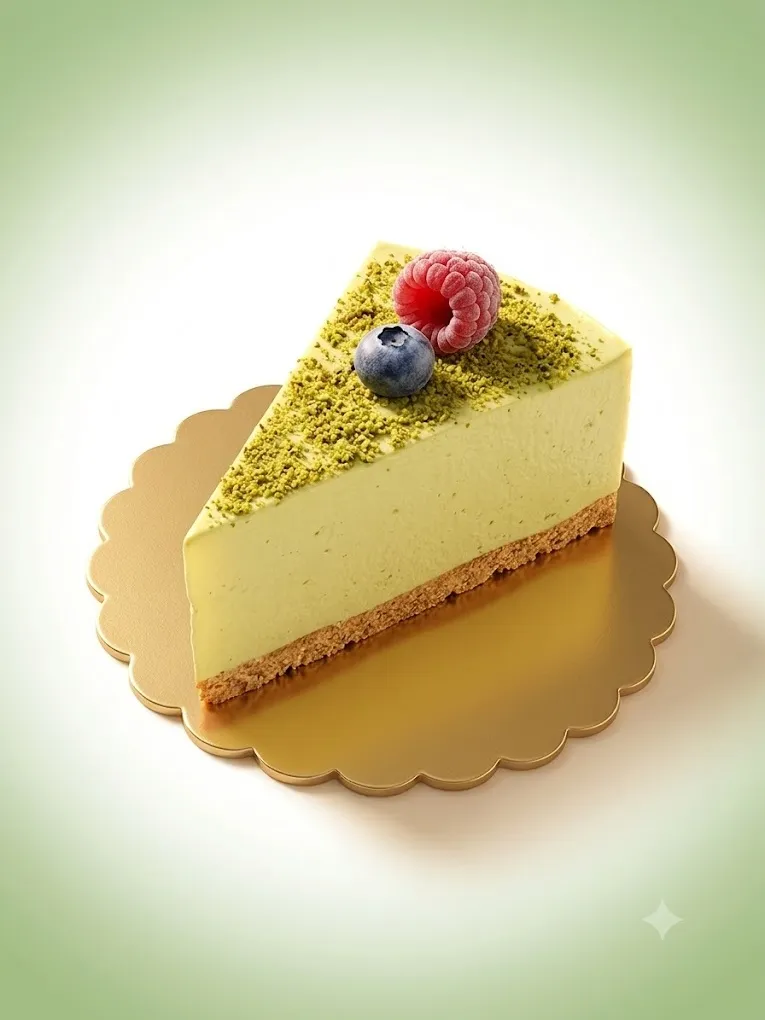 Fistashkali cheesecake bo‘lagi — super chgirmada!