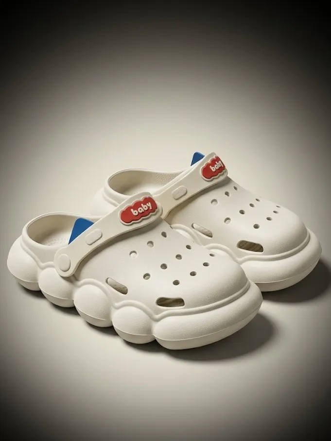👟 Bolalar uchun krokslar — Oq "Baby" | O'lchamlar: 29-35
